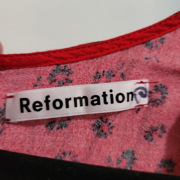 Reformation Milla Dress in Red and Black Size 0 - Picture 8 of 15